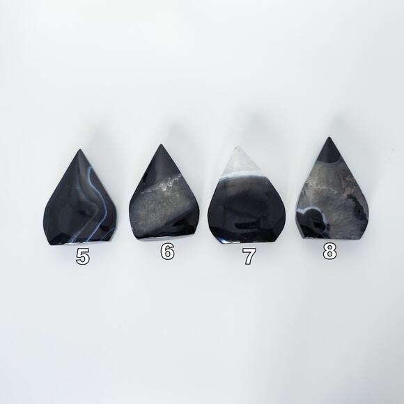 Black Agate Freeform Flame Crystal Black Onyx - Picture 7 of 10